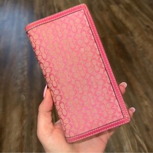 Pink Micro C Coach Women's Wallet/checkbook